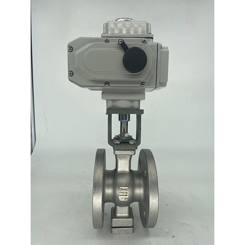 VQ977/47-16P电动不锈钢V型对夹法兰泥浆球阀DN15 20 25 32 40