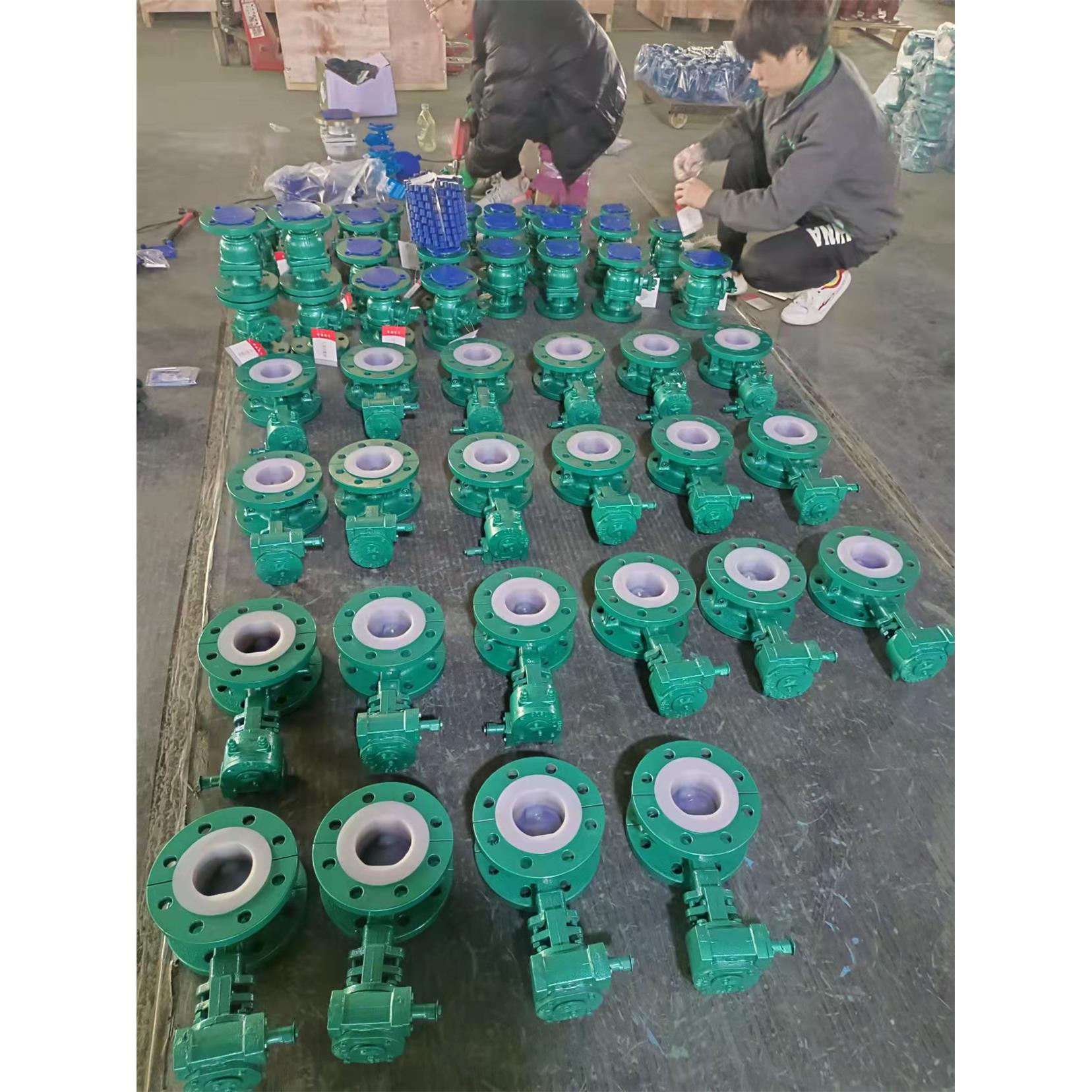 D341F46-16C涡轮全衬氟铸钢法兰蝶阀耐酸碱腐蚀DN5065 80 100 125