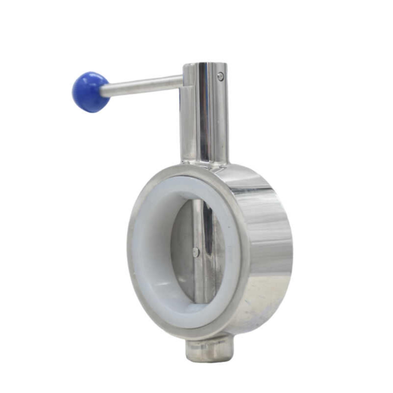 水处理D71X-10P食品制药卫生级304/316L不锈钢手动手柄对夹式蝶阀