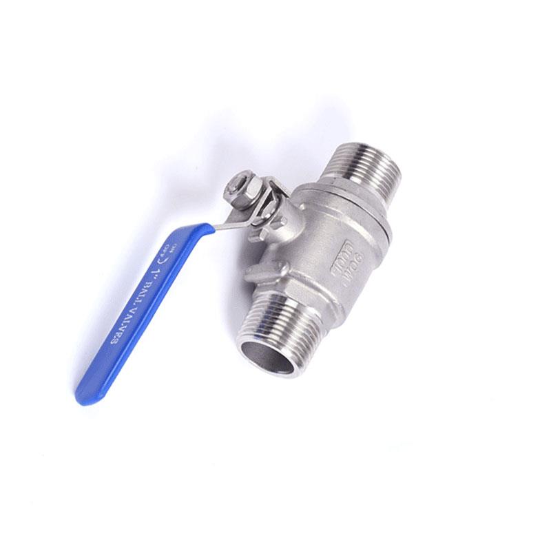 304不锈钢二片式双外丝球阀直接开关两片式外螺纹阀门DN15/25/1寸