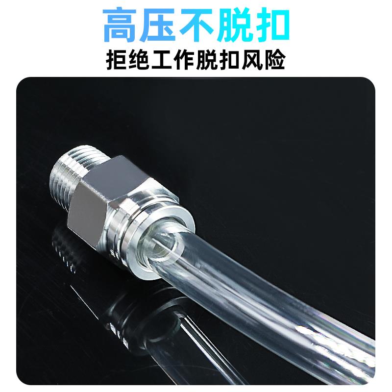 304不锈钢接头气动快插接头美制NPT螺纹直通PC8-02耐高温高压气嘴