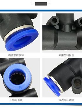气动pc快速接头蓝色PC10-03/SL/PX快插螺纹直通PCF/PL/PB8-02手阀