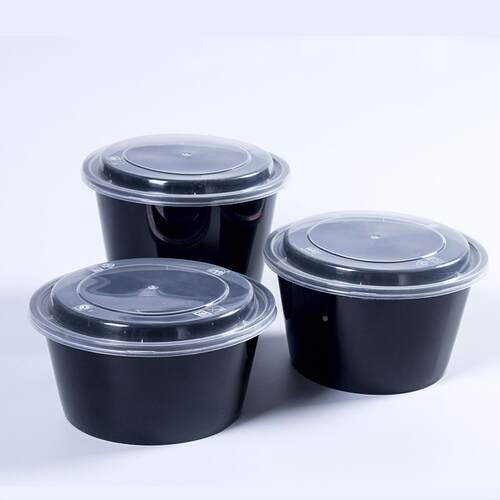 1250ml 1500ml圆形打包盒4.1cm内衬双层汤面干湿分离外卖加厚餐盒