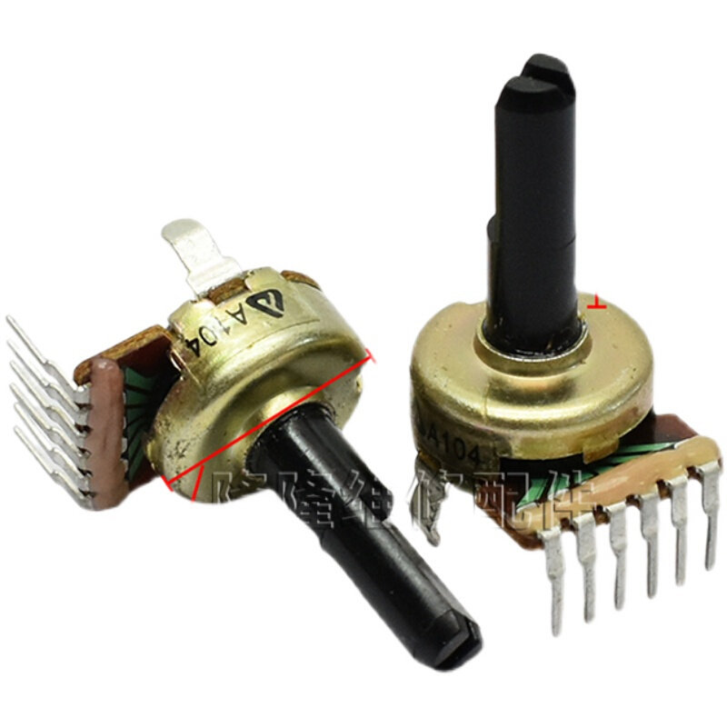 。161型A104 B100K单联立式单排6脚功放音响音量电位器 D形半轴20