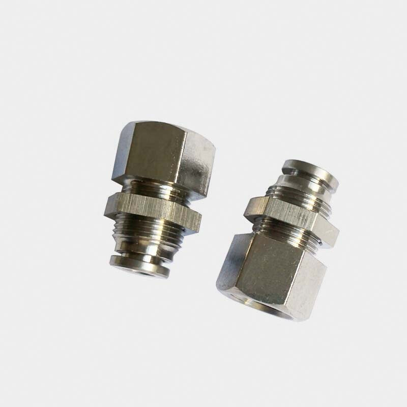 。304不锈钢内丝穿板快插直通 PMF6-01 8-02 10 12mm M5 M6隔板接