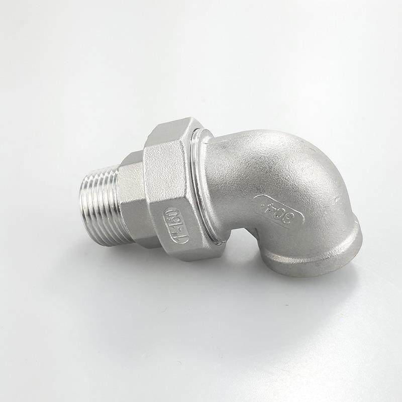 304不锈钢外丝活接弯头 内外牙弯头油任平面活接头油拧4分6分活接