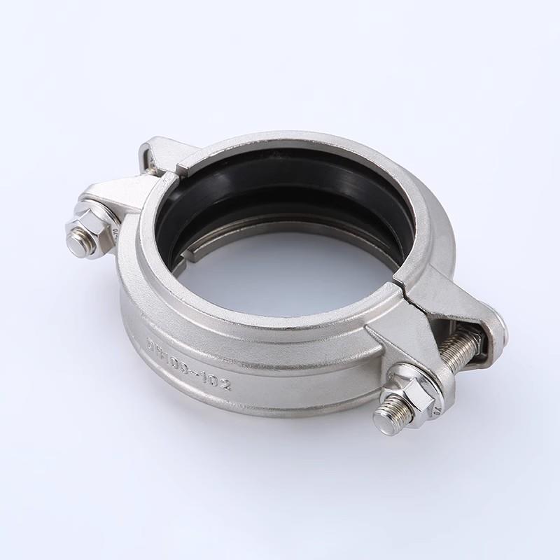 304不锈钢拷贝林卡箍 哈夫节抱箍 沟槽式卡箍 消防水处理管箍DN50