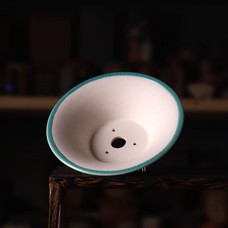 暖暖花器 浅口圆盆 精品釉盆 陶瓷盆