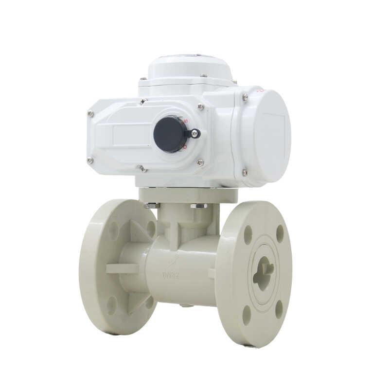 Q941F-10S化工环保耐酸碱耐腐蚀PPR塑料PPH防爆电动法兰球阀UPVC