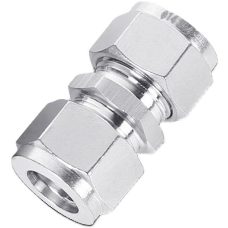 304/316不锈钢卡套直通中间接头等径二通卡套两通变径异径仪表管8