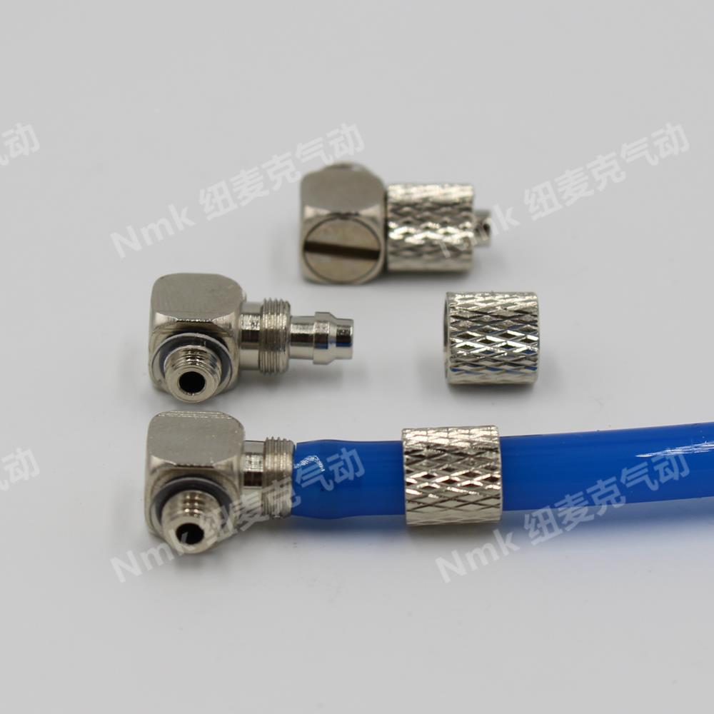 气动迷你微型气管快拧接头螺纹直通弯头PC6-M5 6-M6 4-M5 4-M6 M3