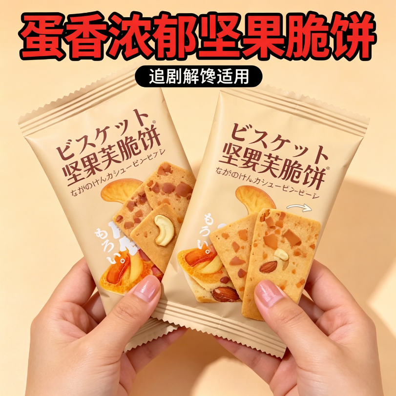 减肥解馋小零食坚果饼干脆饼干老少皆宜低脂高蛋白腰果巴旦木芙脆椰片健身办公室非油炸追剧0反式脂肪酸休闲宿舍轻食代餐网红爆款