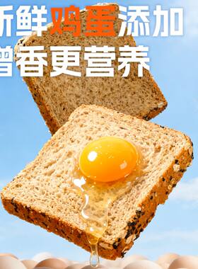 全麦面包0脂肪0蔗糖黑麦健身代餐营养早餐健康吐司饱腹粗粮零食品