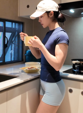 LILIBB 紧身瑜伽短裤女高腰收腹健身裤提臀跑步运动短裤8519