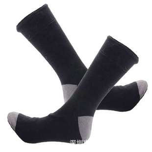 充电发热袜子防寒保暖加绒男黑色中筒暖脚神器秋冬季 女加热棉袜子