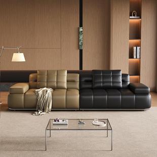 劳伦斯真皮沙发2025新款客厅设计师高端全青皮小户型直排现代简约