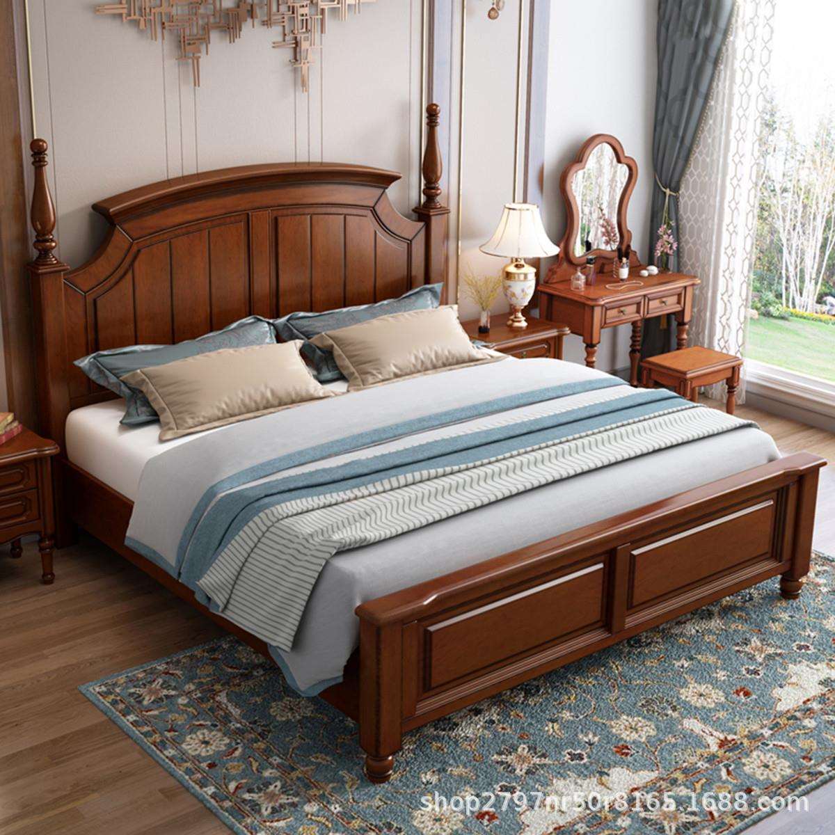 实木床轻奢1.8米现代简约双人储物公主婚床白色1.5m主卧美式家具