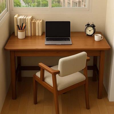 实木书桌家用办公桌电脑桌简约现代卧室长方形工作台学习写字桌子