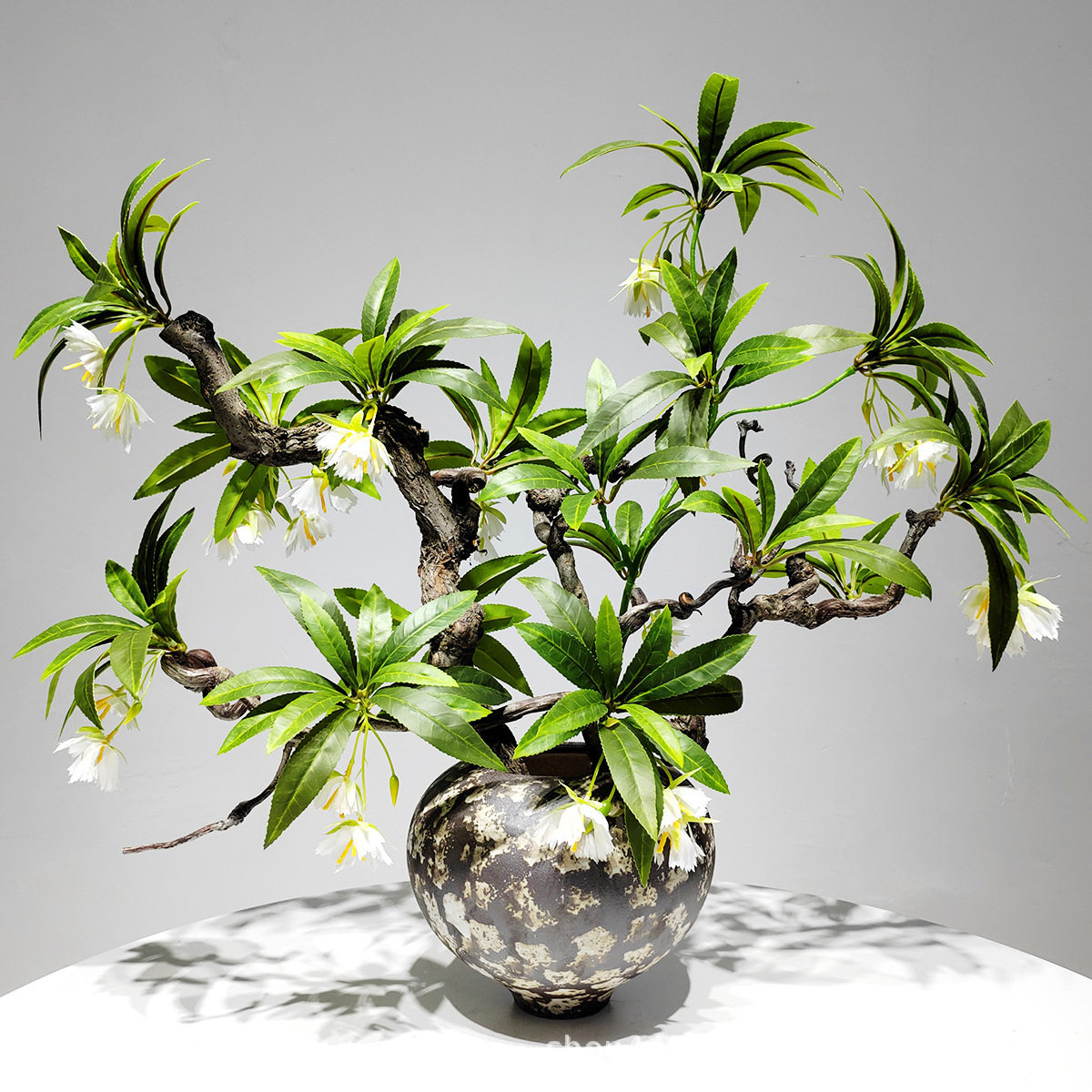 中式仿真花陶瓷花器整体花艺样板间售楼处洽谈桌酒店餐厅软装摆件