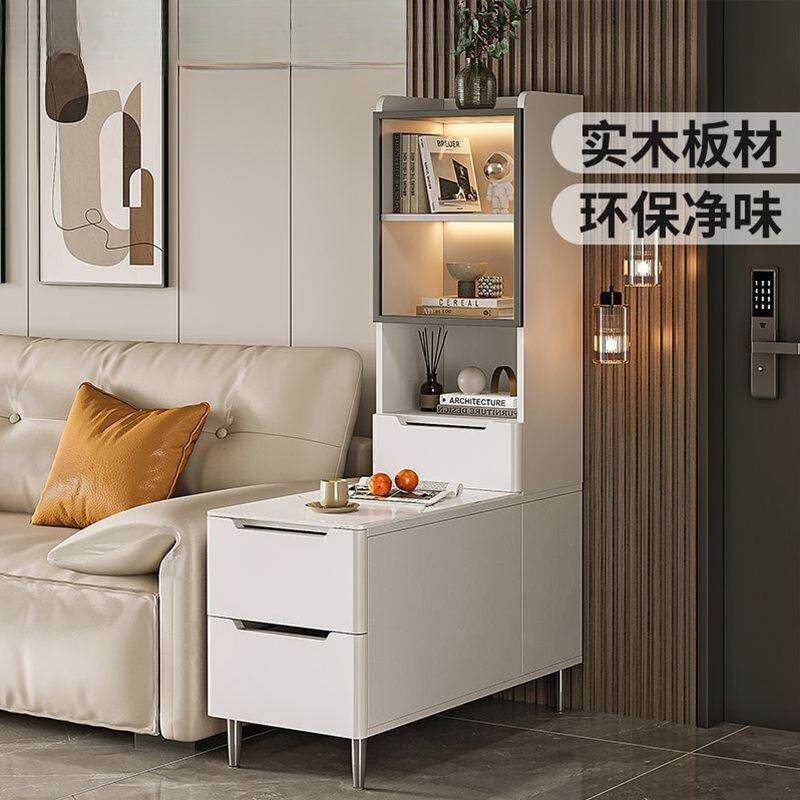 实木沙发边柜客厅轻奢感边几侧边柜岩板沙发柜隔断柜置物柜