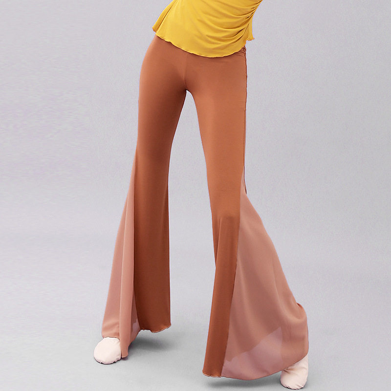 舞蹈裤女喇叭裤成人形体服模特走秀练功服显瘦古典现代舞拉丁长裤