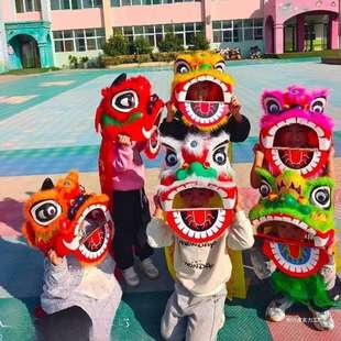 塑料儿童舞狮子道具套装舞狮头鼓-岁幼儿园表演小狮头玩