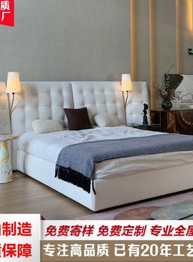 Angle天使床意式极简布艺床设计师主卧高端大气高靠背卧室宽屏床