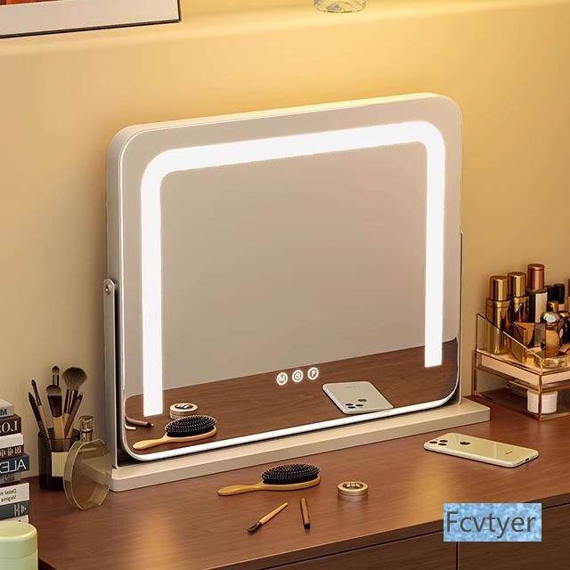 2025新款化妆镜带灯台式桌面智能镜家用大号可旋转梳妆台镜子