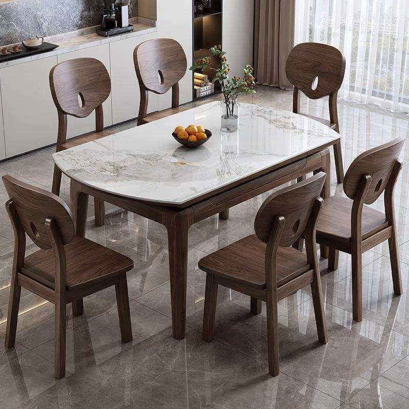 黑胡桃木岩板实木餐桌家用小户型可伸缩叠简约可变圆桌方圆两用桌,纺织面料/辅料/配套,纺织机械配件,淘宝优惠券,粉丝福利购,淘宝优惠卷