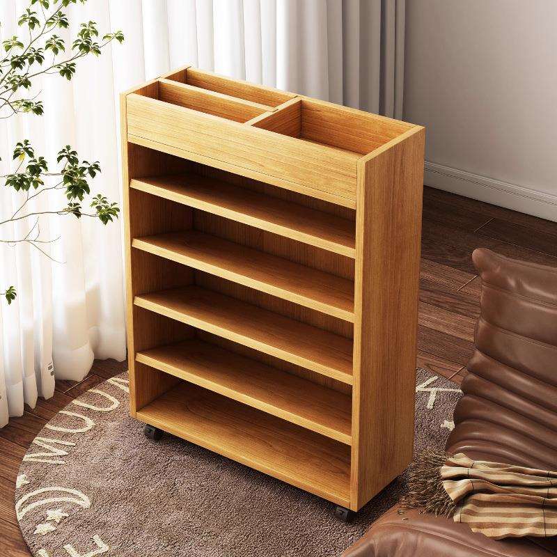 移动书架落地置物架客厅转角储物柜子儿童桌下收纳架实木桌边书柜