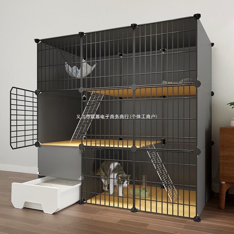 猫笼子带厕所一体自由空间家用室内别墅三层猫屋猫舍