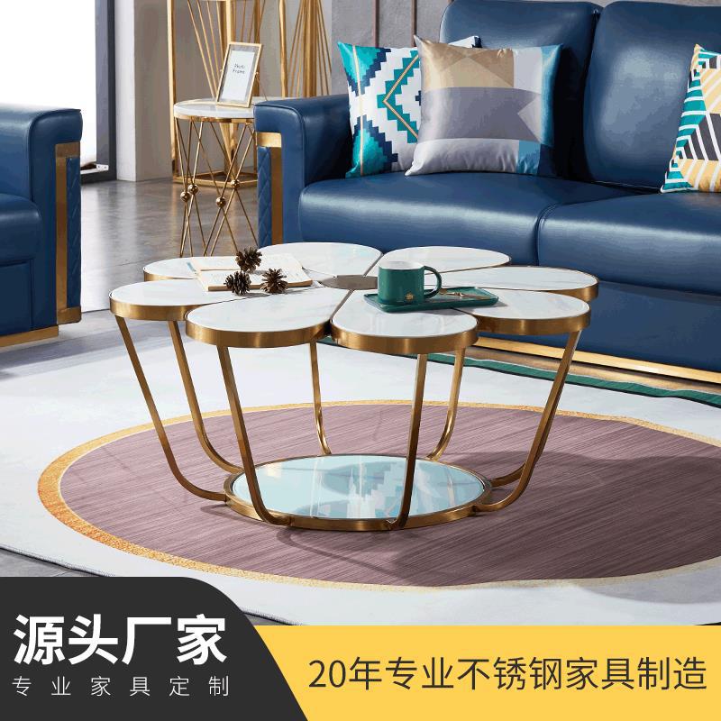现代小户型大理石花瓣型茶几简约茶桌北欧异型大理石茶台厂家直销