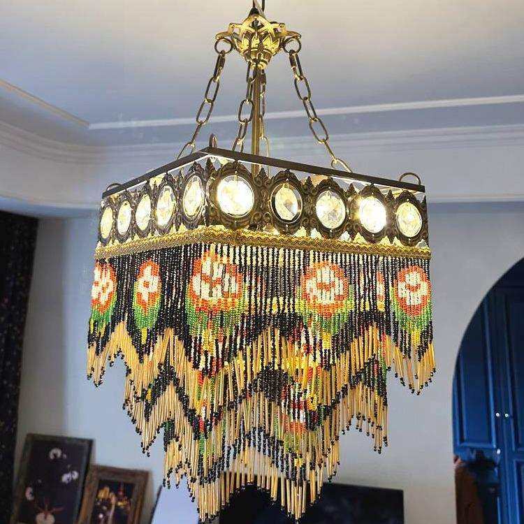 法式欧式复古卧室流苏客厅床头吊灯玫瑰高端设计师书房餐厅灯具