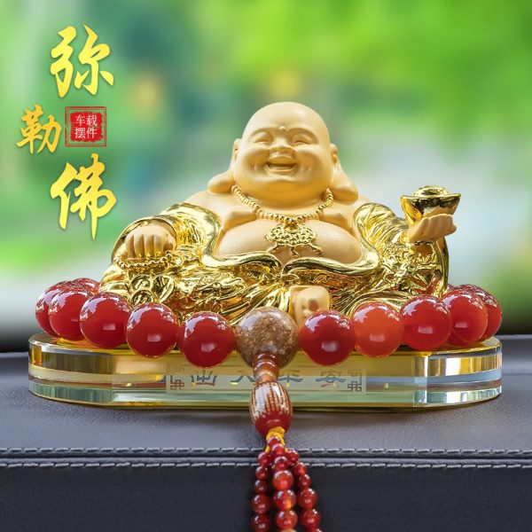 中控上2025汽车摆件弥勒佛像新款装饰用品车内饰品车载保平安车台