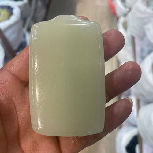 厂家外蒙料仿和田玉碧玉无事牌外蒙料晴水色青白玉无事牌挂件