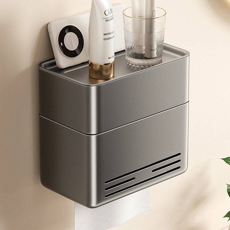 卫生间厕纸盒擦手纸盒挂壁式厕所纸巾架酒店级太空铝防水免打孔,收纳整理,纸巾盒,淘宝优惠券,粉丝福利购,淘宝优惠卷