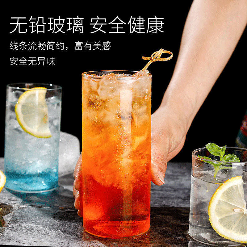 长筒玻璃杯鸡尾酒杯简约长饮杯柯林杯透明直身杯颜值酒杯子,餐饮具,玻璃杯,淘宝优惠券,粉丝福利购,淘宝优惠卷