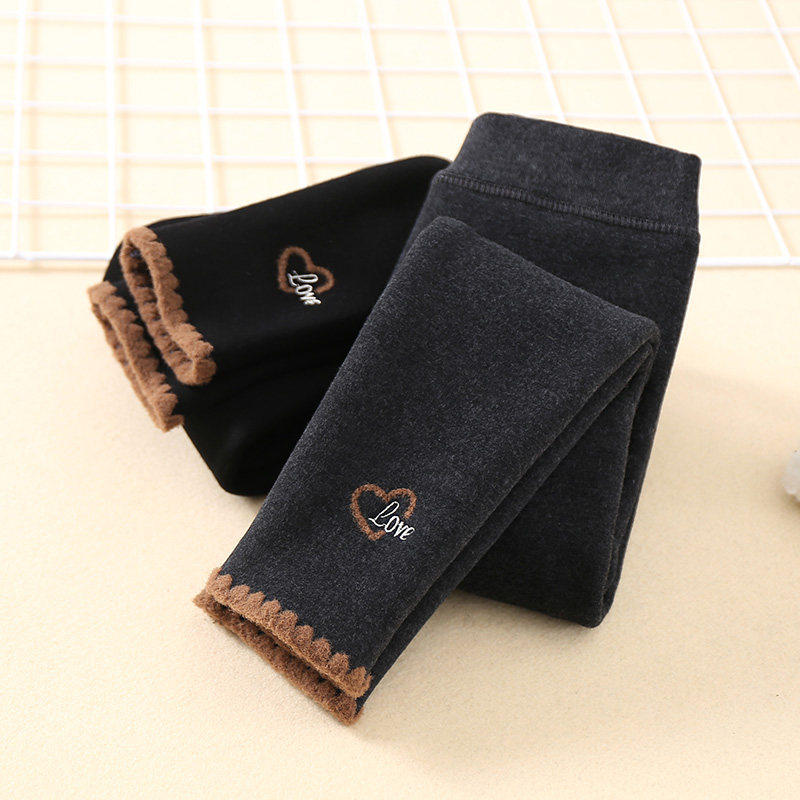 韩国女童加绒打底裤秋冬2024新款冬装加厚冬季儿童女孩一体绒裤子