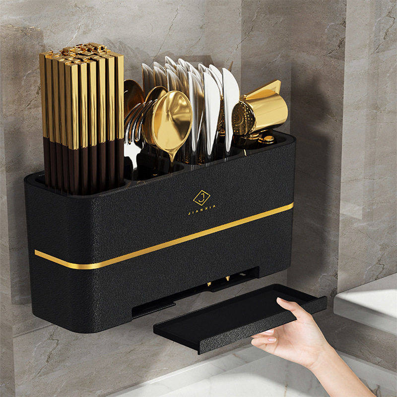 筷子收纳盒免打孔壁挂式厨房置物架家用沥水筷笼桶餐具勺子筷子筒,餐饮具,餐具笼/架,淘宝优惠券,粉丝福利购,淘宝优惠卷