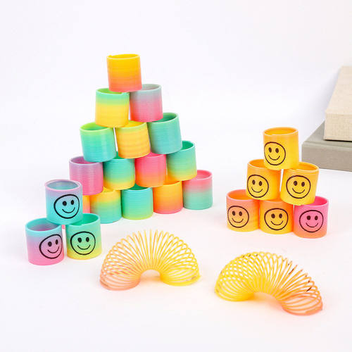 儿童玩具2.5CM小号笑脸彩虹圈弹簧圈叠叠圈魔力弹弹乐幼儿园礼品