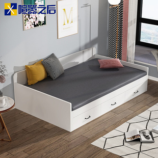 储物床小户型学生单人床8M11 定制无床头榻榻米床简约卧室高箱板式