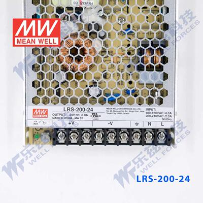 高档明纬24V电源200W L2RS200-4直流开关稳压220V-转24VDC台湾品