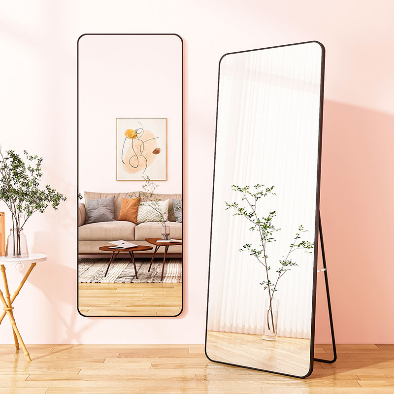 全身落地镜家用女生卧室网红设计感试衣换衣镜子挂墙式立体全身镜