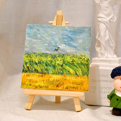 小画架丙烯画布框画笔迷你木质桌面三角架折叠油画架台式展示架