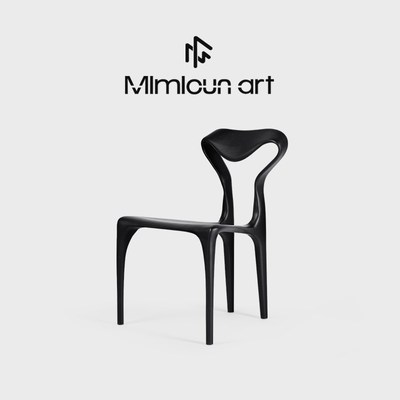 意式极简高级感餐椅设计师休闲椅家用餐桌椅实木主人椅带靠背椅子