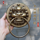 仿古大门纯铜拉环中式 对开门兽头圆环木门把手纯铜麒麟门环铜拉手