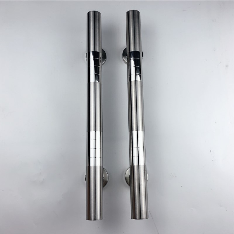 不锈钢明装手拉双开木门把手老式防盗门大门铁门铝合金门小拉手