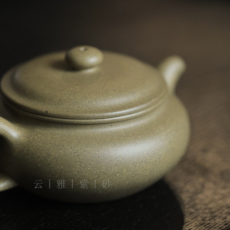 云雅宜兴泡茶壶茶具单壶原矿青段中式复古扁腹仿古壶紫砂壶纯手工