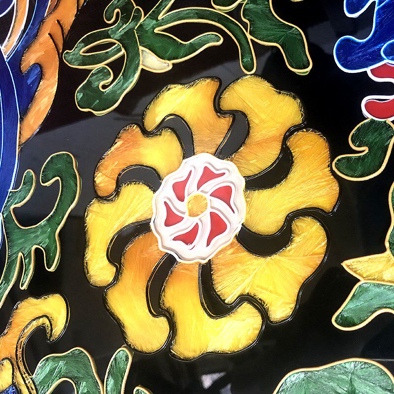 手工琉璃珐琅彩装饰画现代轻奢玄关新中式客厅沙发背景墙餐厅挂画
