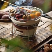 围炉罐罐煮茶器侧把茶壶粗陶瓷户外小茶炉子烧家用炭火室内电陶炉